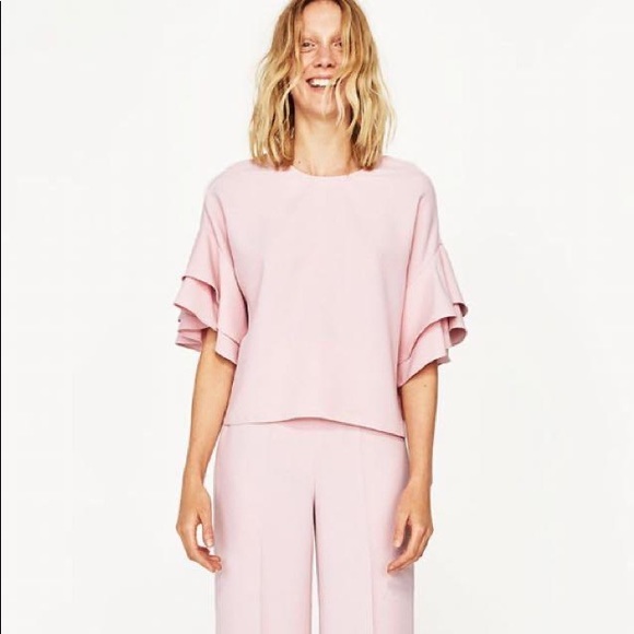 Zara Ruffle Sleeve Blouse - Picture 1 of 4